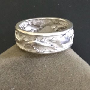 Sterling silver dolphin ring